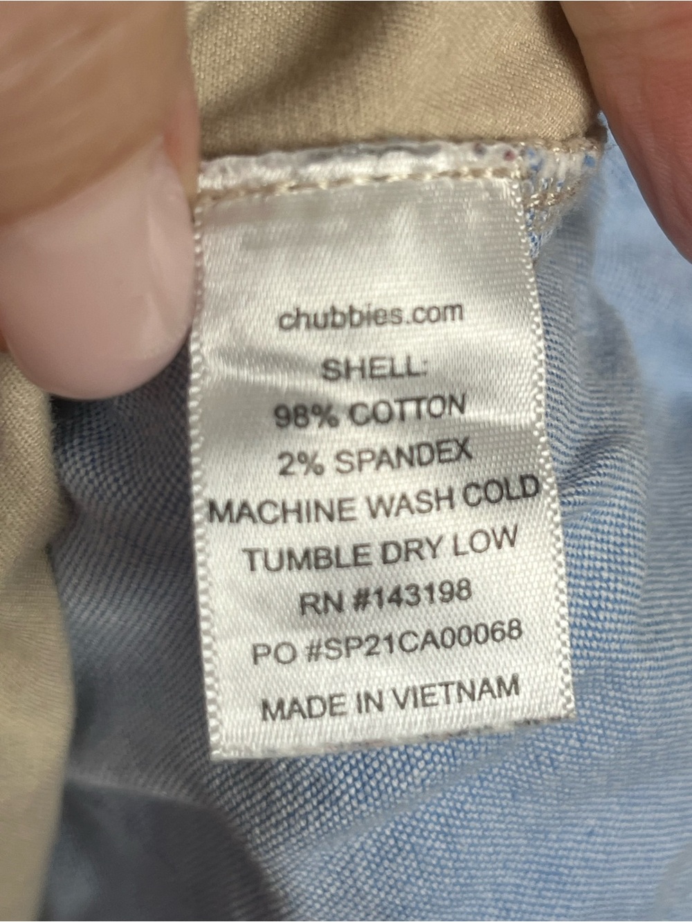 Chubbies khaki elastic waist 5.5” inseam cotton spandex shorts, medium. - Picture 6 of 9